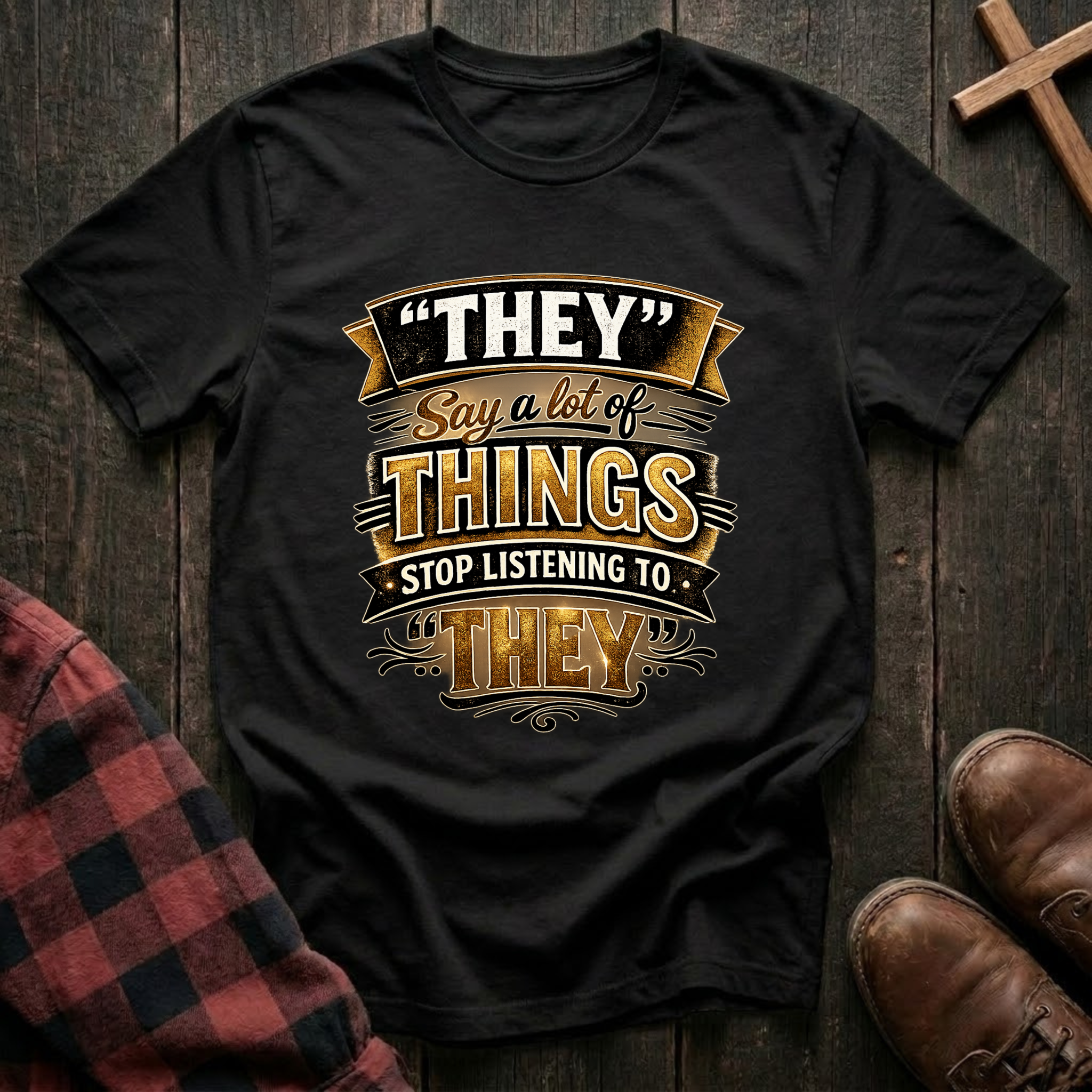 Stop Listening to "They" T-Shirt
