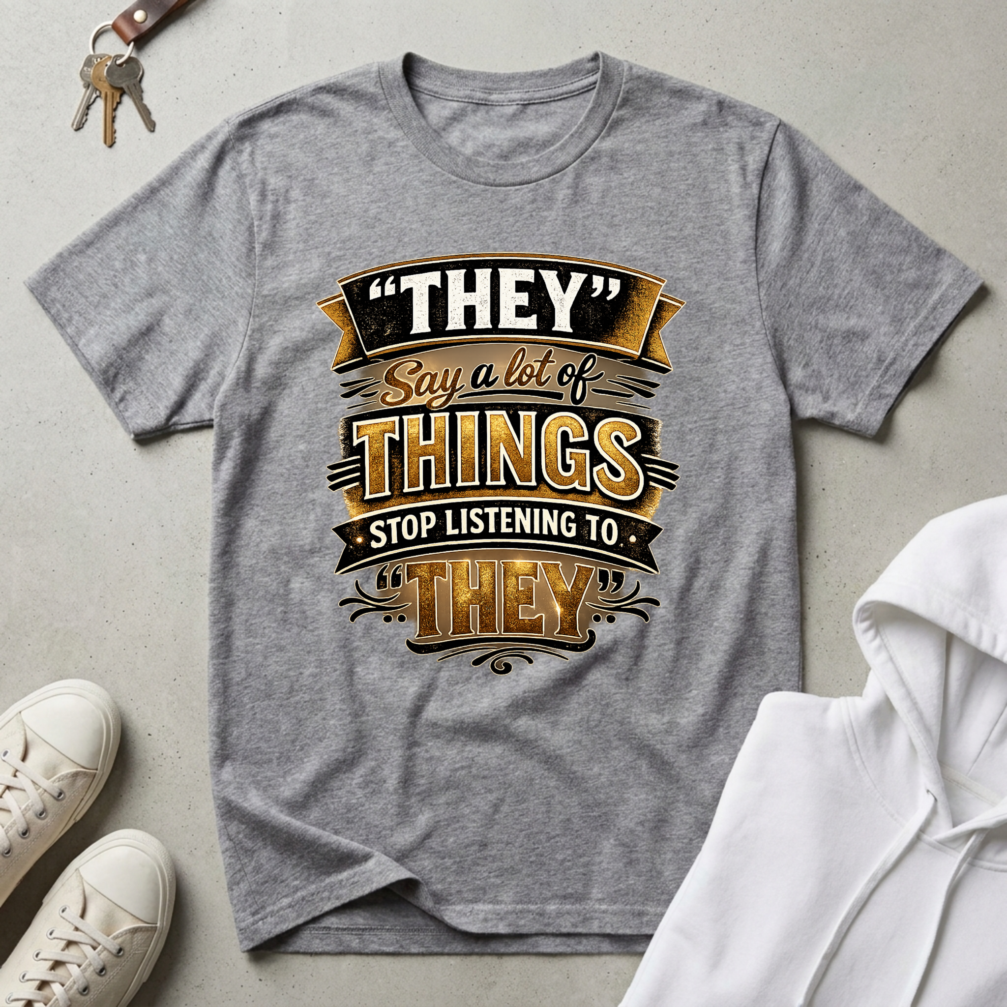 Stop Listening to "They" T-Shirt