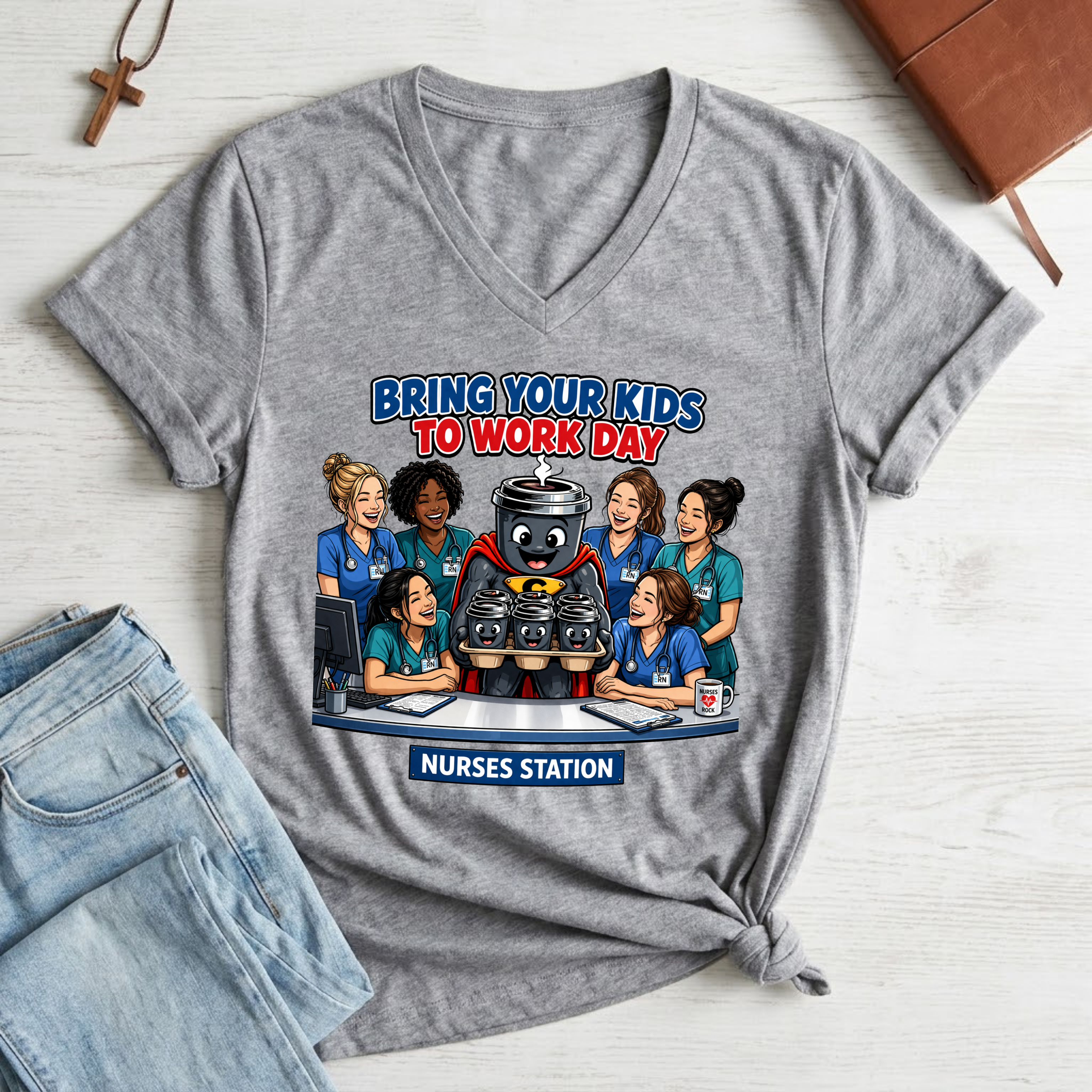 Women's Black Coffee Nurse T-Shirt