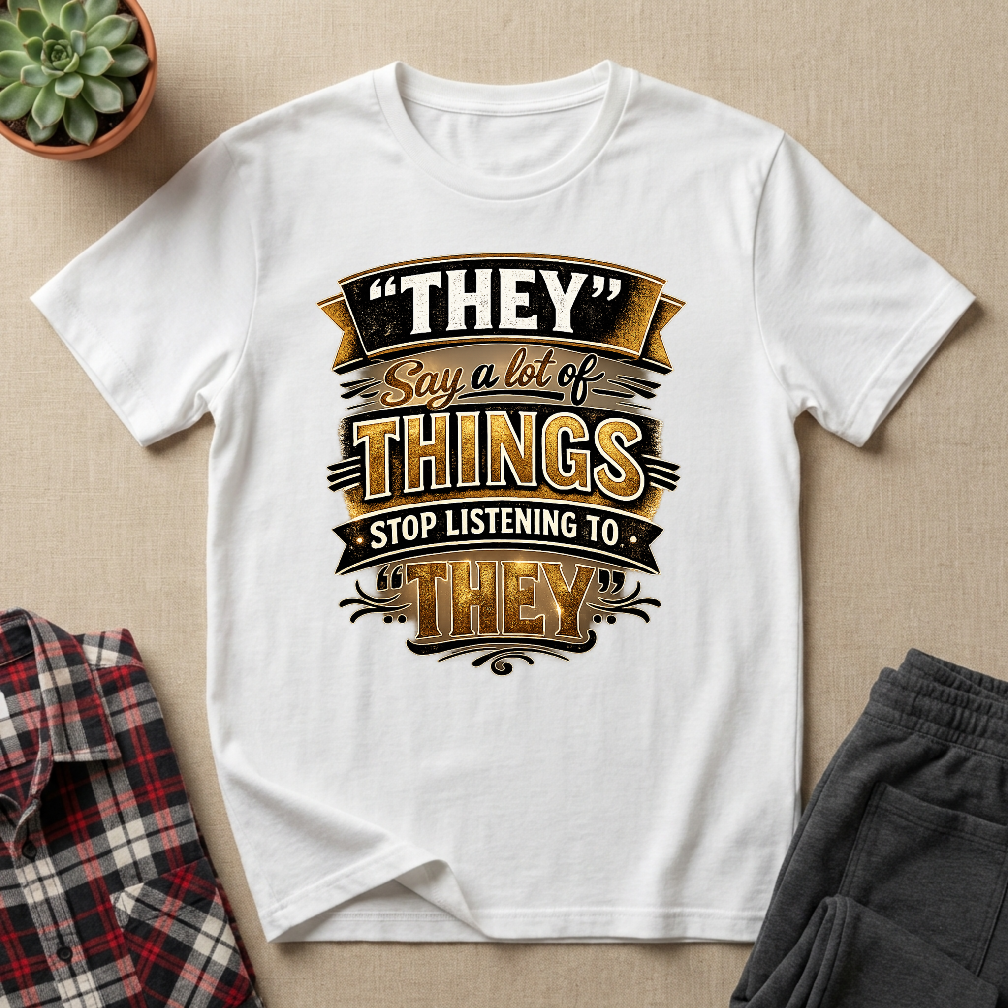 Stop Listening to "They" T-Shirt